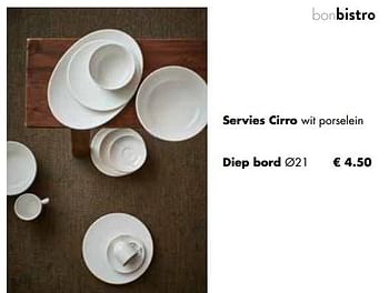 Aanbiedingen Servies cirro diep bord - bonbistro - Geldig van 21/11/2022 tot 24/12/2022 bij Multi Bazar