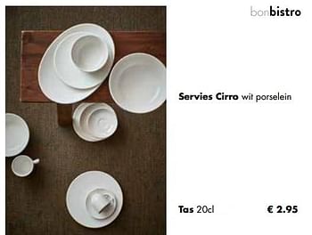Aanbiedingen Servies cirro tas - bonbistro - Geldig van 21/11/2022 tot 24/12/2022 bij Multi Bazar