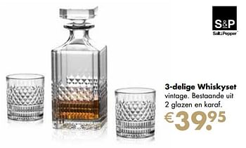 Aanbiedingen 3-delige whiskyset vintage - Salt &amp; Pepper - Geldig van 21/11/2022 tot 24/12/2022 bij Multi Bazar