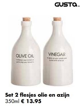 Aanbiedingen Set 2 flesjes olie en azijn - Gusta - Geldig van 21/11/2022 tot 24/12/2022 bij Multi Bazar
