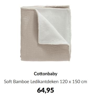 Aanbiedingen Cottonbaby soft bamboe ledikantdeken - Cottonbaby  - Geldig van 15/11/2022 tot 02/12/2022 bij Babypark