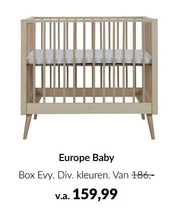 Aanbiedingen Europe baby box evy - Europe baby - Geldig van 15/11/2022 tot 02/12/2022 bij Babypark