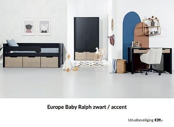 Aanbiedingen Europe baby ralph zwart - accent uitvalbeveiliging - Europe baby - Geldig van 15/11/2022 tot 02/12/2022 bij Babypark