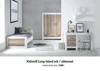 Aanbiedingen Kidsmill long island wit - oldwood ledikantlade grijs - Kidsmill - Geldig van 15/11/2022 tot 02/12/2022 bij Babypark