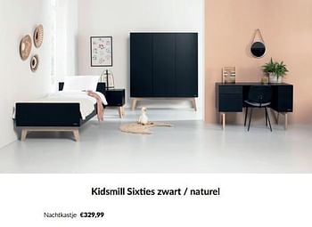 Aanbiedingen Kidsmill sixties zwart - naturel nachtkastje - Kidsmill - Geldig van 15/11/2022 tot 02/12/2022 bij Babypark