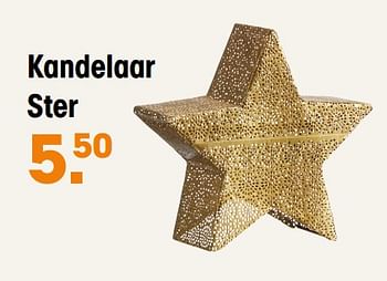 Aanbiedingen Kandelaar ster - Huismerk - Kwantum - Geldig van 29/11/2022 tot 18/12/2022 bij Kwantum