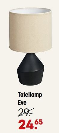 Aanbiedingen Tafellamp eve - Huismerk - Kwantum - Geldig van 29/11/2022 tot 18/12/2022 bij Kwantum
