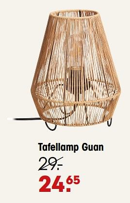 Aanbiedingen Tafellamp guan - Huismerk - Kwantum - Geldig van 29/11/2022 tot 18/12/2022 bij Kwantum