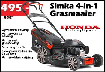 Aanbiedingen Simka 4-in-1 grasmaaier - Simka Tuinmachines - Geldig van 10/11/2022 tot 04/12/2022 bij Itek