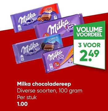 Aanbiedingen Milka chocoladereep - Milka - Geldig van 21/11/2022 tot 04/12/2022 bij Big Bazar