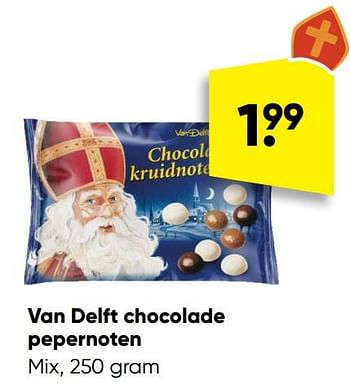 Aanbiedingen Van delft chocolade pepernoten - Van Delft - Geldig van 21/11/2022 tot 04/12/2022 bij Big Bazar