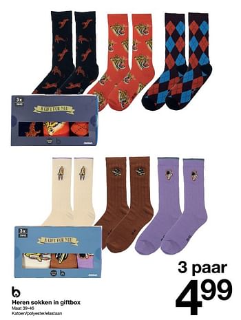 Aanbiedingen Heren sokken in giftbox - Huismerk - Zeeman  - Geldig van 26/11/2022 tot 02/12/2022 bij Zeeman