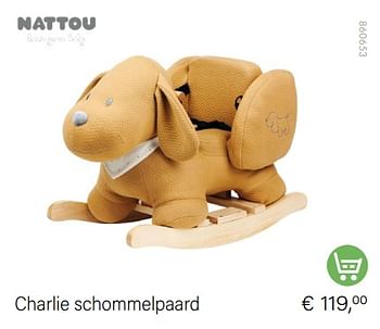 Aanbiedingen Charlie schommelpaard - Nattou - Geldig van 01/12/2022 tot 31/12/2022 bij Multi Bazar
