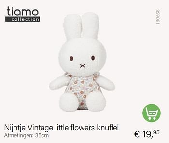 Aanbiedingen Nijntje vintage little flowers knuffel - Tiamo - Geldig van 01/12/2022 tot 31/12/2022 bij Multi Bazar