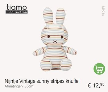 Aanbiedingen Nijntje vintage sunny stripes knuffel - Tiamo - Geldig van 01/12/2022 tot 31/12/2022 bij Multi Bazar