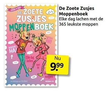 Aanbiedingen De zoete zusjes moppenboek - Huismerk - Boekenvoordeel - Geldig van 26/11/2022 tot 06/12/2022 bij Boekenvoordeel
