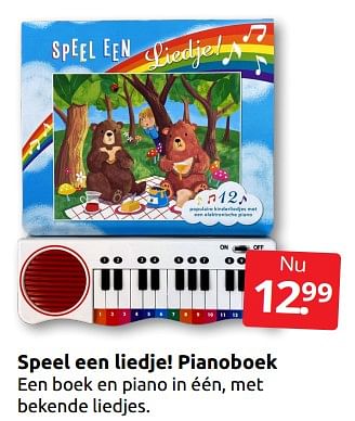 Aanbiedingen Speel een liedje! pianoboek - Huismerk - Boekenvoordeel - Geldig van 26/11/2022 tot 06/12/2022 bij Boekenvoordeel