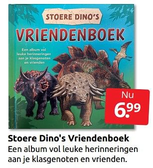 Aanbiedingen Stoere dino`s vriendenboek - Huismerk - Boekenvoordeel - Geldig van 26/11/2022 tot 06/12/2022 bij Boekenvoordeel