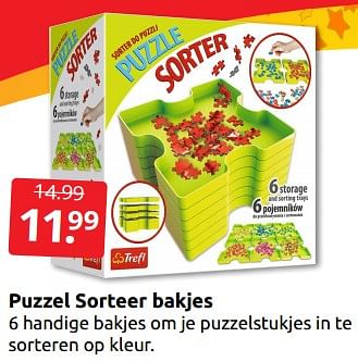 Aanbiedingen Puzzel sorteer bakjes - Trefl - Geldig van 26/11/2022 tot 06/12/2022 bij Boekenvoordeel