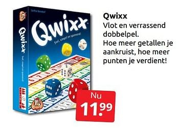 Aanbiedingen Qwixx - White Goblin Games - Geldig van 26/11/2022 tot 06/12/2022 bij Boekenvoordeel