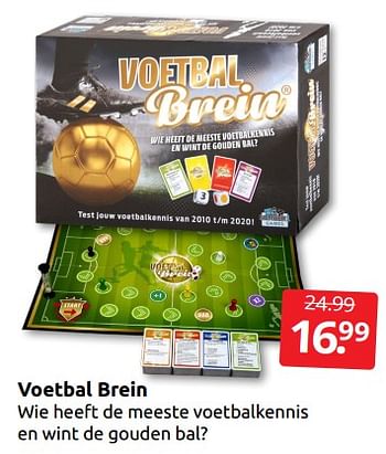 Aanbiedingen Voetbal brein - Huismerk - Boekenvoordeel - Geldig van 26/11/2022 tot 06/12/2022 bij Boekenvoordeel