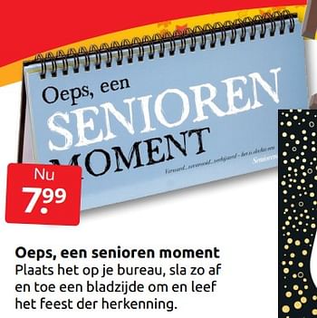 Aanbiedingen Oeps, een senioren moment - Huismerk - Boekenvoordeel - Geldig van 26/11/2022 tot 06/12/2022 bij Boekenvoordeel