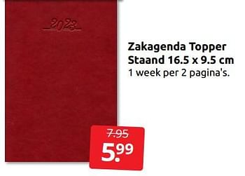 Aanbiedingen Zakagenda topper staand - Huismerk - Boekenvoordeel - Geldig van 26/11/2022 tot 06/12/2022 bij Boekenvoordeel