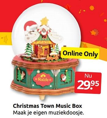 Aanbiedingen Christmas town music box - Huismerk - Boekenvoordeel - Geldig van 26/11/2022 tot 06/12/2022 bij Boekenvoordeel