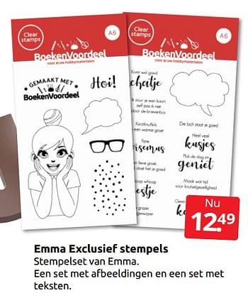 Aanbiedingen Emma exclusief stempels - Huismerk - Boekenvoordeel - Geldig van 26/11/2022 tot 06/12/2022 bij Boekenvoordeel