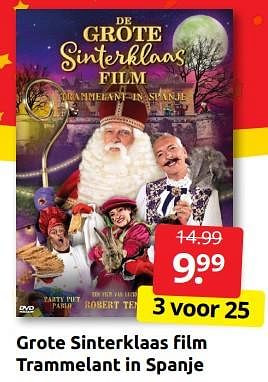Aanbiedingen Grote sinterklaas film trammelant in spanje - Huismerk - Boekenvoordeel - Geldig van 26/11/2022 tot 06/12/2022 bij Boekenvoordeel
