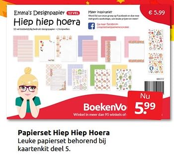 Aanbiedingen Papierset hiep hiep hoera - Huismerk - Boekenvoordeel - Geldig van 26/11/2022 tot 06/12/2022 bij Boekenvoordeel