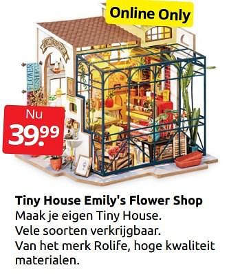 Aanbiedingen Tiny house emily`s flower shop - Tiny House - Geldig van 26/11/2022 tot 06/12/2022 bij Boekenvoordeel