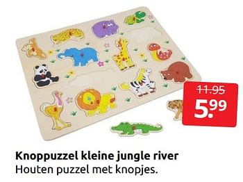 Aanbiedingen Knoppuzzel kleine jungle river - Huismerk - Boekenvoordeel - Geldig van 26/11/2022 tot 06/12/2022 bij Boekenvoordeel