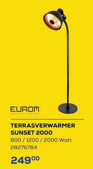 Aanbiedingen Eurom terrasverwarmer sunset 2000 - Eurom - Geldig van 26/11/2022 tot 06/01/2023 bij Supra Bazar