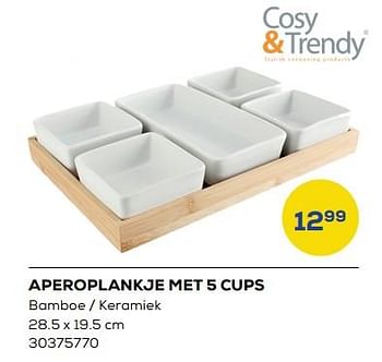 Aanbiedingen Aperoplankje met 5 cups - Cosy &amp; Trendy - Geldig van 26/11/2022 tot 06/01/2023 bij Supra Bazar