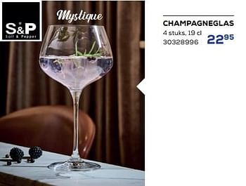 Aanbiedingen Champagneglas - Salt &amp; Pepper - Geldig van 26/11/2022 tot 06/01/2023 bij Supra Bazar