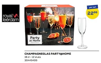 Aanbiedingen Champagneglas party@home - Royal Leerdam - Geldig van 26/11/2022 tot 06/01/2023 bij Supra Bazar