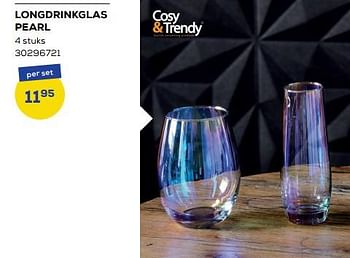 Aanbiedingen Longdrinkglas pearl - Cosy &amp; Trendy - Geldig van 26/11/2022 tot 06/01/2023 bij Supra Bazar