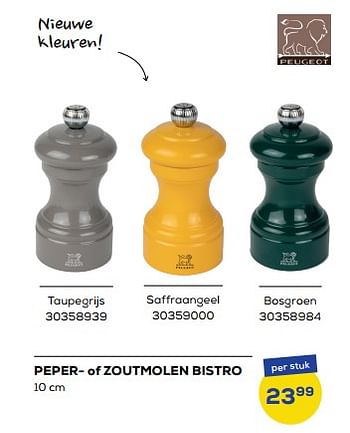 Aanbiedingen Peper- of zoutmolen bistro - Peugeot - Geldig van 26/11/2022 tot 06/01/2023 bij Supra Bazar