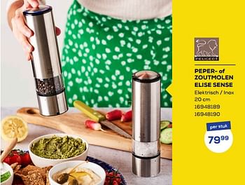 Aanbiedingen Peper- of zoutmolen elise sense - Peugeot - Geldig van 26/11/2022 tot 06/01/2023 bij Supra Bazar
