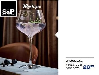Aanbiedingen Wijnglas - Salt &amp; Pepper - Geldig van 26/11/2022 tot 06/01/2023 bij Supra Bazar