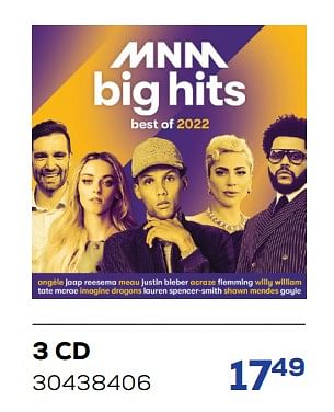 Aanbiedingen 3 cd mnm big hits best of 2022 - Huismerk - Supra Bazar - Geldig van 26/11/2022 tot 06/01/2023 bij Supra Bazar