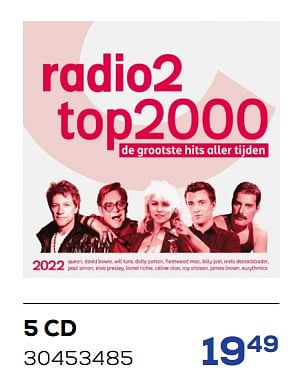 Aanbiedingen 5 cd radio 2 top 2000 - Huismerk - Supra Bazar - Geldig van 26/11/2022 tot 06/01/2023 bij Supra Bazar