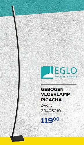 Aanbiedingen Gebogen vloerlamp picacha - Eglo - Geldig van 26/11/2022 tot 06/01/2023 bij Supra Bazar