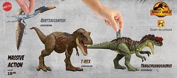 Aanbiedingen Jurassic world massive action - Mattel - Geldig van 26/11/2022 tot 06/01/2023 bij Supra Bazar