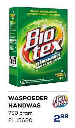 Aanbiedingen Waspoeder handwas - Biotex - Geldig van 26/11/2022 tot 06/01/2023 bij Supra Bazar