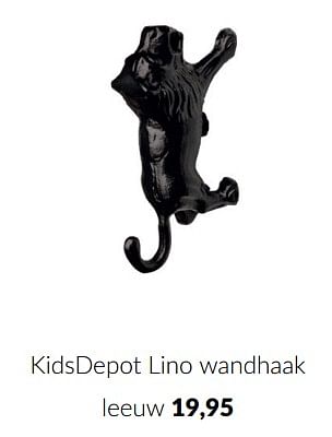 Aanbiedingen Kidsdepot lino wandhaak leeuw - KidsDepot  - Geldig van 30/11/2022 tot 12/12/2022 bij Babypark