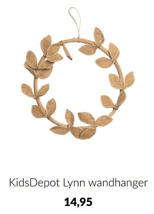 Aanbiedingen Kidsdepot lynn wandhanger - KidsDepot  - Geldig van 30/11/2022 tot 12/12/2022 bij Babypark