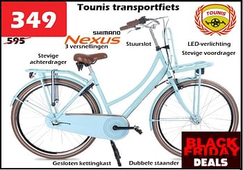 Aanbiedingen Tounis transportfiets - Tounis - Geldig van 24/11/2022 tot 18/12/2022 bij Itek