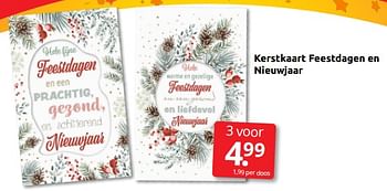 Aanbiedingen Kerstkaart feestdagen en nieuwjaar - Huismerk - Boekenvoordeel - Geldig van 03/12/2022 tot 31/12/2022 bij Boekenvoordeel